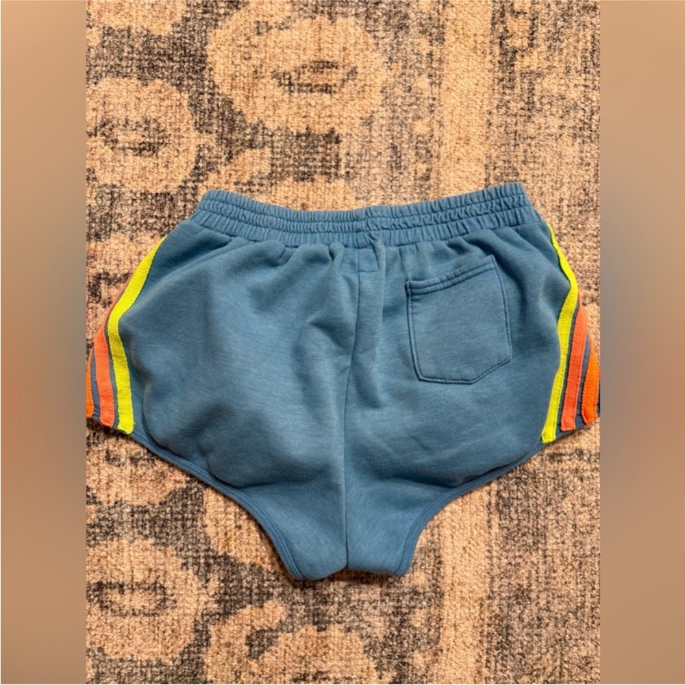 Aviator Nation Revolve Shorts Blue Neon Stripes Size Small Excellent Condition - Picture 3 of 5